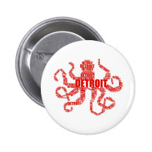 Detroit Octopus Button