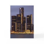 Detroit Renaissance Center At Dusk Cards