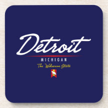 Detroit Script Coasters