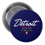 Detroit Script Pinback Button