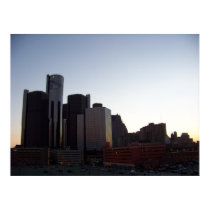 Detroit Skyline at Dusk posters