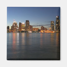 Detroit Skyline Fridge Magnets