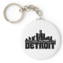 Detroit Skyline Keychain