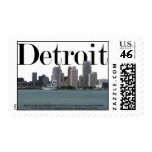Detroit Skyline with Detroit in the Sky Postage Stamps