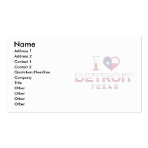 Detroit, Texas Business Card Templates