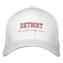 Detroit , the puck stops here embroidered hats