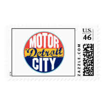 Detroit Vintage Label Postage