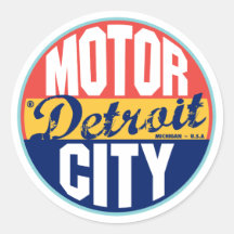 Detroit Vintage Label Stickers