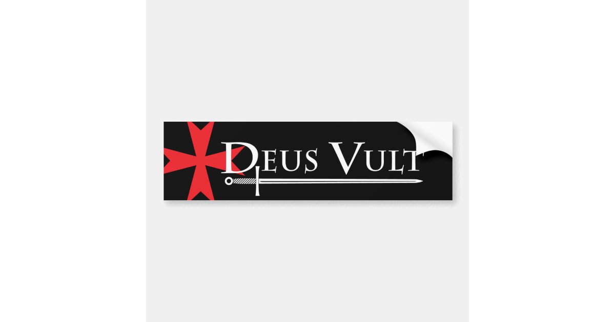Deus Vult (God Wills It!) Bumper Sticker Black | Zazzle