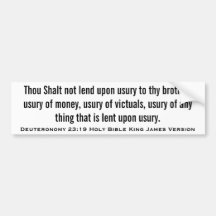Deuteronomy 23:19 Holy Bible King James Version Bumper Sticker