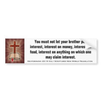 Deuteronomy 23:19 Scriptures New World Translation Bumper Stickers