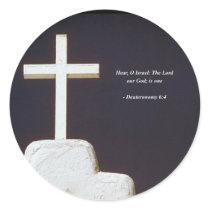 DEUTERONOMY 6-4 Bible Verse Round Sticker