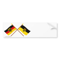 Deutschland & Baden-Württemburg Flaggen, gekreuzt Bumper Stickers