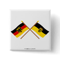 Deutschland & Baden-Württemburg Flaggen, gekreuzt Button