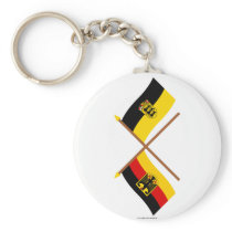 Deutschland & Baden-Württemburg Flaggen, gekreuzt Keychain