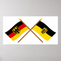 Deutschland & Baden-Württemburg Flaggen, gekreuzt Posters