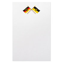 Deutschland & Baden-Württemburg Flaggen, gekreuzt stationery by Vexillophile Deutschland & Baden-Württemburg Flaggen, gekreuzt stationery