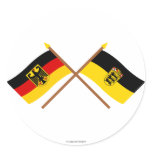 Deutschland & Baden-Württemburg Flaggen, gekreuzt Sticker