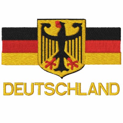 Deutschland Mens Embroidered Zip Hoodie