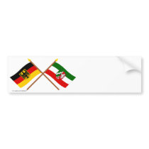 Deutschland & Nordrhein-Westfalen Flaggen gekreuzt bumper stickers