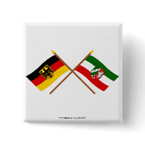 Deutschland & Nordrhein-Westfalen Flaggen gekreuzt buttons by Vexillophile Deutschland & Nordrhein-Westfalen Flaggen gekreuzt buttons