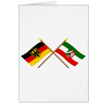 Deutschland & Nordrhein-Westfalen Flaggen gekreuzt cards