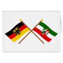 Deutschland & Nordrhein-Westfalen Flaggen gekreuzt cards