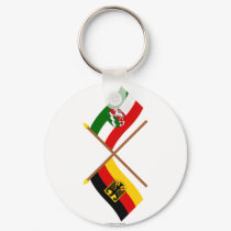 Deutschland & Nordrhein-Westfalen Flaggen gekreuzt keychains by Vexillophile Deutschland & Nordrhein-Westfalen Flaggen gekreuzt keychains