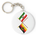 Deutschland &amp; Nordrhein-Westfalen Flaggen gekreuzt Key Chains