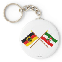 Deutschland & Nordrhein-Westfalen Flaggen gekreuzt Keychain