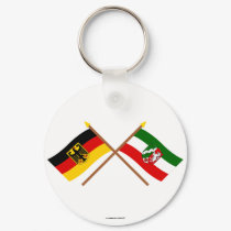 Deutschland & Nordrhein-Westfalen Flaggen gekreuzt keychains by Vexillophile Deutschland & Nordrhein-Westfalen Flaggen gekreuzt keychains