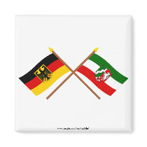 Deutschland & Nordrhein-Westfalen Flaggen gekreuzt magnets