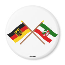 Deutschland & Nordrhein-Westfalen Flaggen gekreuzt magnets