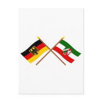 Deutschland & Nordrhein-Westfalen Flaggen gekreuzt postcards by Vexillophile Deutschland & Nordrhein-Westfalen Flaggen gekreuzt postcards