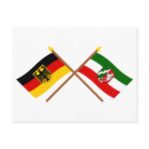 Deutschland & Nordrhein-Westfalen Flaggen gekreuzt postcards by Vexillophile Deutschland & Nordrhein-Westfalen Flaggen gekreuzt postcards