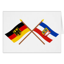 Deutschland & Schleswig-Holstein Flaggen, gekreuzt cards