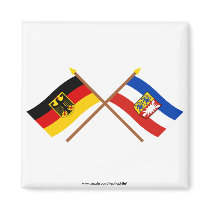Deutschland & Schleswig-Holstein Flaggen, gekreuzt magnets
