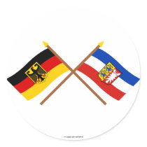 Deutschland & Schleswig-Holstein Flaggen, gekreuzt stickers by Vexillophile Deutschland & Schleswig-Holstein Flaggen, gekreuzt stickers