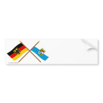 Deutschland und Bayern Flaggen, gekreuzt bumper stickers