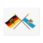 Deutschland und Bayern Flaggen, gekreuzt Postcard