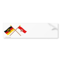 Deutschland und Brandenburg Flaggen, gekreuzt bumper stickers