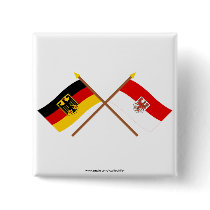 Deutschland und Brandenburg Flaggen, gekreuzt buttons