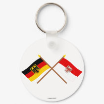 Deutschland und Brandenburg Flaggen, gekreuzt keychains by Vexillophile Deutschland und Brandenburg Flaggen, gekreuzt keychains