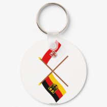 Deutschland und Brandenburg Flaggen, gekreuzt keychains by Vexillophile Deutschland und Brandenburg Flaggen, gekreuzt keychains
