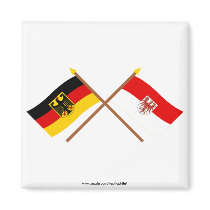 Deutschland und Brandenburg Flaggen, gekreuzt magnets by Vexillophile Deutschland und Brandenburg Flaggen, gekreuzt magnets