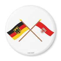 Deutschland und Brandenburg Flaggen, gekreuzt magnets by Vexillophile Deutschland und Brandenburg Flaggen, gekreuzt magnets