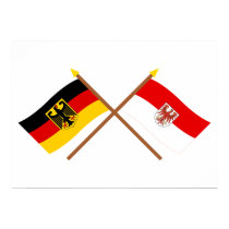 Deutschland und Brandenburg Flaggen, gekreuzt posters