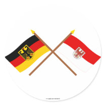 Deutschland und Brandenburg Flaggen, gekreuzt stickers