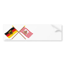 Deutschland und Bremen Flaggen, gekreuzt bumper stickers by Vexillophile Deutschland und Bremen Flaggen, gekreuzt bumper stickers