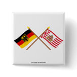 Deutschland und Bremen Flaggen, gekreuzt buttons